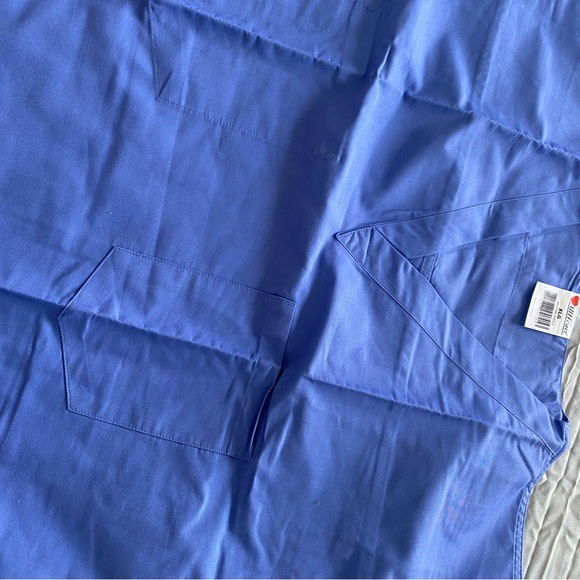 Allheart Mens Scrubs Basics Size XL Baby Blue Top - Picture 5 of 6